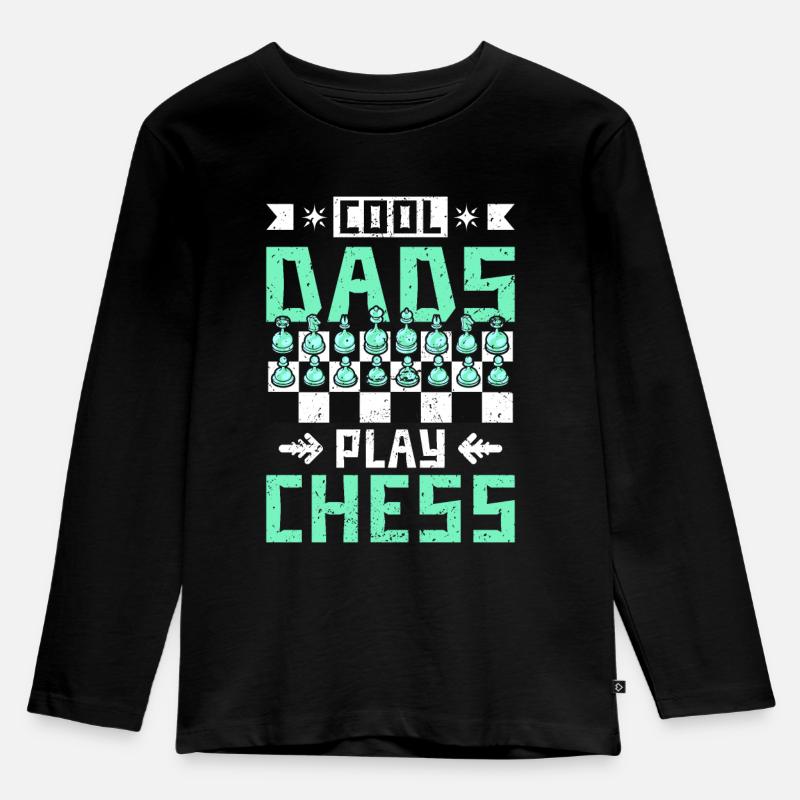 cool dads play chess - Kinder Premium Bio Langarmshirt - Schwarz