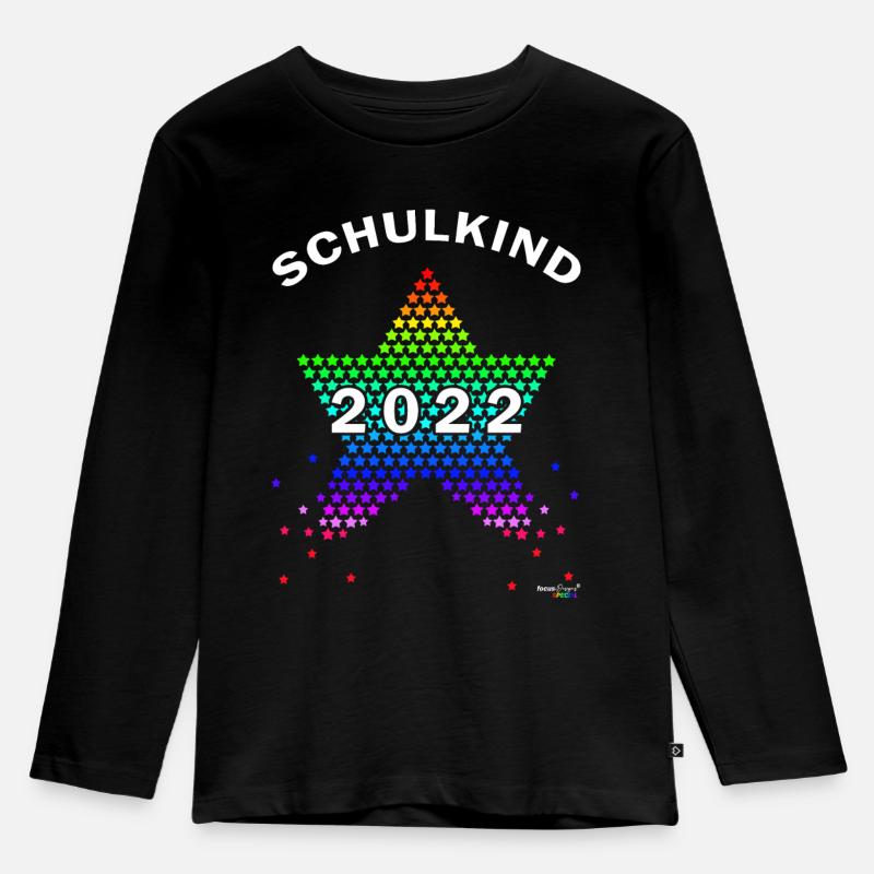 Schulkind 2022 - Kinder Premium Bio Langarmshirt - Schwarz