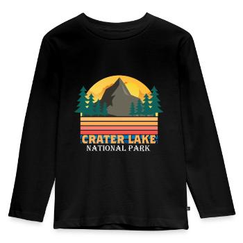 Parc national de Crater Lake Randonnée Nature Montagnes Orego - T-shirt manches longues Premium Enfant - noir - Devant - AI Model Kid Male (0cm)