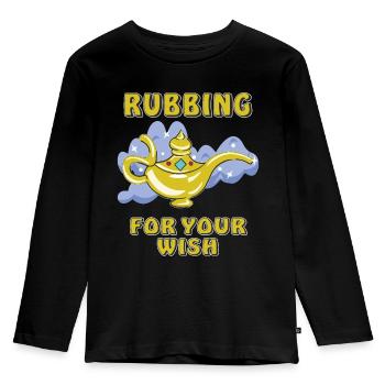 RUBBING FOR YOUR WISH - Kids' Premium Longsleeve Shirt - black - Front - AI Model Kid Male (0cm)