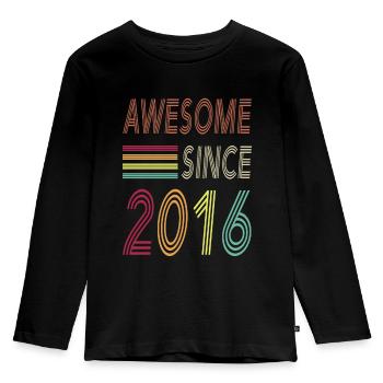 Génial depuis 2016 - T-shirt manches longues Premium Enfant - noir - Devant - AI Model Kid Male (0cm)