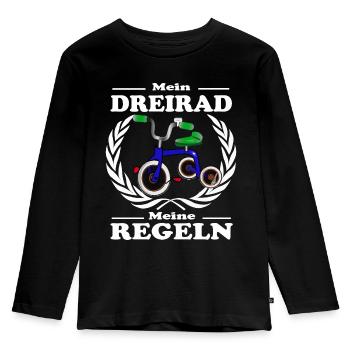 Mein Dreirad und meine Regeln. Kind mit Regeln - Kinder Premium Bio Langarmshirt - Schwarz - Vorne - AI Model Kid Male (0cm)