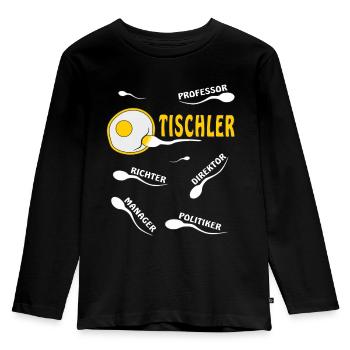 TISCHLER - Kinder Premium Bio Langarmshirt - Schwarz - Vorne - AI Model Kid Male (0cm)