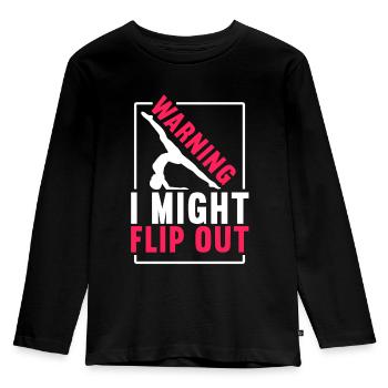 Akrobat Turner Gymnastik Turnen Tumbling - Kinder Premium Bio Langarmshirt - Schwarz - Vorne - AI Model Kid Male (0cm)