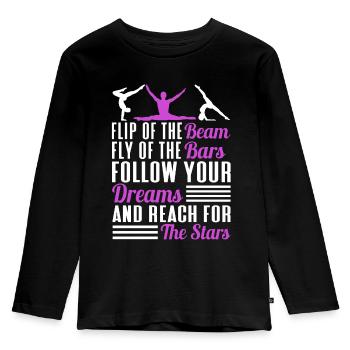 Akrobat Turner Gymnastik Turnen Tumbling - Kinder Premium Bio Langarmshirt - Schwarz - Vorne - AI Model Kid Male (0cm)