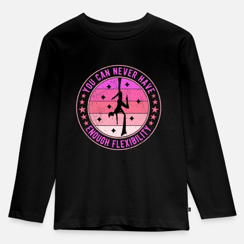 Vertikaltuchakrobatik Aerial Silk Flexibility - Kinder Premium Bio Langarmshirt - Schwarz