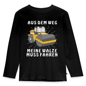 AUS DEM WEG MEINE WALZE MUSS FAHREN - Kinder Premium Bio Langarmshirt - Schwarz - Vorne - AI Model Kid Male (0cm)