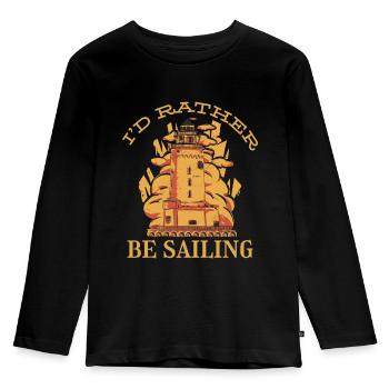 Lighthouse Vitamin Sea Sailor Anchor Ocean Liner - Kids' Premium Longsleeve Shirt - black - Front - AI Model Kid Male (0cm)