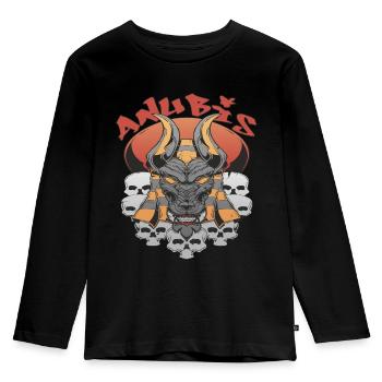 Anubis Egypte Dieu des Morts Egyptologue Pyramides Souv - T-shirt manches longues Premium Enfant - noir - Devant - AI Model Kid Male (0cm)