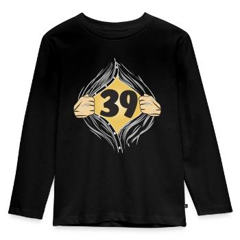 39 PUT ON SHIRT - Kids' Premium Longsleeve Shirt - black - Front - AI Model Kid Male (0cm)