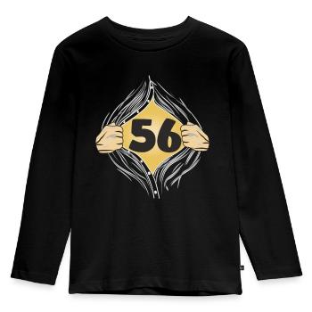 56 PUT ON SHIRT - Kids' Premium Longsleeve Shirt - black - Front - AI Model Kid Male (0cm)