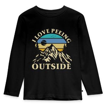 J’adore faire dehors - T-shirt manches longues Premium Enfant - noir - Devant - AI Model Kid Male (0cm)