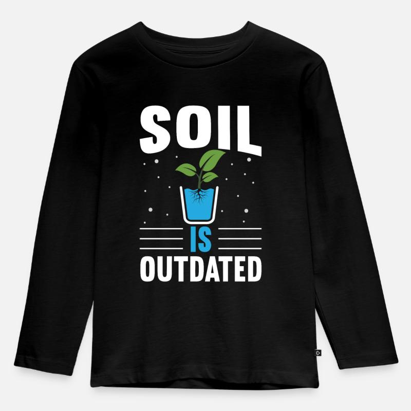 Hydroponik Indoor-Gartenbau - Kinder Premium Bio Langarmshirt - Schwarz