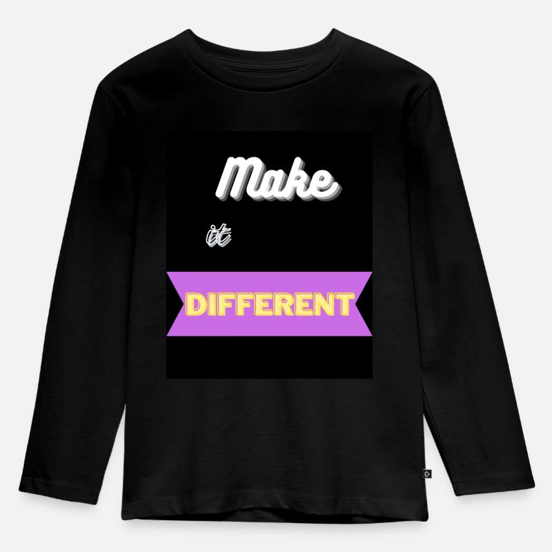 Make it different - Kinder Premium Bio Langarmshirt - Schwarz
