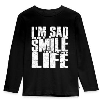 depression depressive sad gift idea unfortunate - Kids' Premium Longsleeve Shirt - black - Front - AI Model Kid Male (0cm)