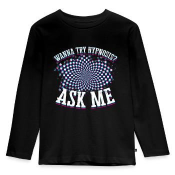 hypnosis hypnotically hypnotize hypnotist gesch - Kids' Premium Longsleeve Shirt - black - Front - AI Model Kid Male (0cm)