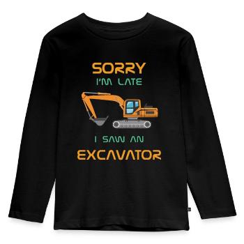 Sorry I'm Late - Kids and Parents Edition - Kids' Premium Longsleeve Shirt - black - Front - AI Model Kid Male (0cm)
