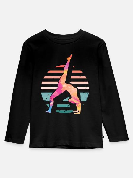 Turnen | Turnerin Gymnastik Turnen Mädchen Frauen - Kinder Premium Bio Langarmshirt - Schwarz