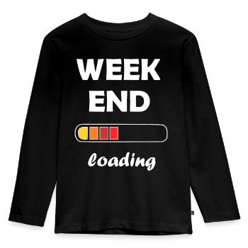 weekend loading - Kids' Premium Longsleeve Shirt - black - Front - AI Model Kid Male (0cm)