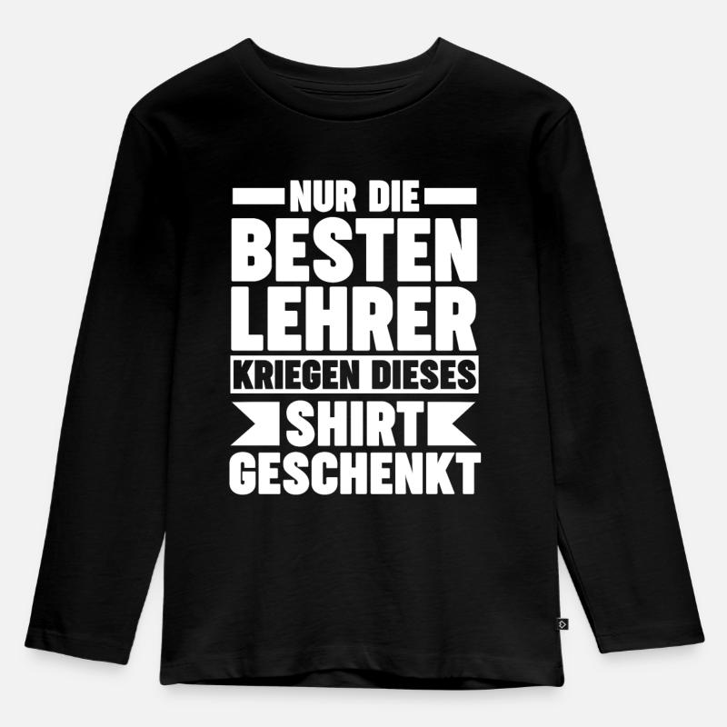 Schullehrer Lehrer - Kinder Premium Bio Langarmshirt - Schwarz