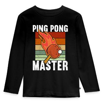 Ping Pong Table Tennis Ping-Pong - Kids' Premium Longsleeve Shirt - black - Front - AI Model Kid Male (0cm)