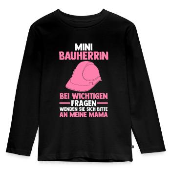 Bauherrin - Kinder Premium Bio Langarmshirt - Schwarz - Vorne - AI Model Kid Male (0cm)
