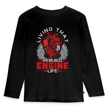 Herzoperation Genesener Herztransplantation - Kinder Premium Bio Langarmshirt - Schwarz - Vorne - AI Model Kid Male (0cm)