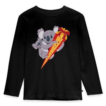 Koala École Cône Retour à l’école Enfant de l’école ABC Sagittaire - T-shirt manches longues Premium Enfant - noir - Devant - AI Model Kid Male (0cm)