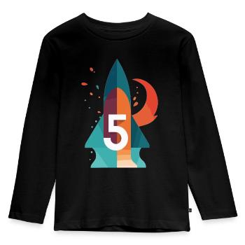 5e anniversaire Rocket - T-shirt manches longues Premium Enfant - noir - Devant - AI Model Kid Male (0cm)