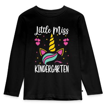 Little Miss Kindergarten Eintritt Kita Geschenk - Kinder Premium Bio Langarmshirt - Schwarz - Vorne - AI Model Kid Male (0cm)