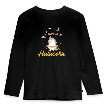Hula Hoops Ich Bin Hulacorn Mystischer Hooper - Kinder Premium Bio Langarmshirt - Schwarz - Vorne - AI Model Kid Male (0cm)