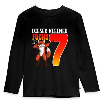7. Geburtstag fuchs Junge Mädchen Geburtstag - Kinder Premium Bio Langarmshirt - Schwarz - Vorne - AI Model Kid Male (0cm)