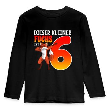 6. Geburtstag fuchs Junge Mädchen Geburtstag - Kinder Premium Bio Langarmshirt - Schwarz - Vorne - AI Model Kid Male (0cm)