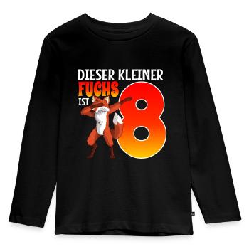 8. Geburtstag fuchs Junge Mädchen Geburtstag - Kinder Premium Bio Langarmshirt - Schwarz - Vorne - AI Model Kid Male (0cm)