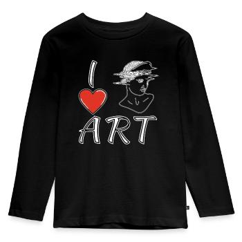 I LOVE ART SCULPTURE - Kids' Premium Longsleeve Shirt - black - Front - AI Model Kid Male (0cm)