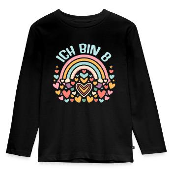 8 Jahre Mädchen Geschenk 8. Geburtstag - Kinder Premium Bio Langarmshirt - Schwarz - Vorne - AI Model Kid Male (0cm)