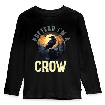 Tu so, als wäre ich eine Krähe Einfaches Halloween-Kostüm - Kinder Premium Bio Langarmshirt - Schwarz - Vorne - AI Model Kid Male (0cm)