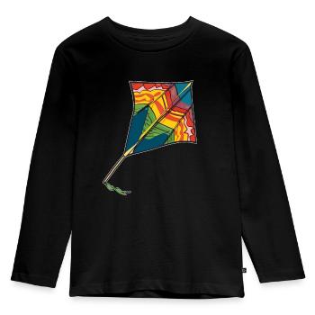 KITE - Kids' Premium Longsleeve Shirt - black - Front - AI Model Kid Male (0cm)