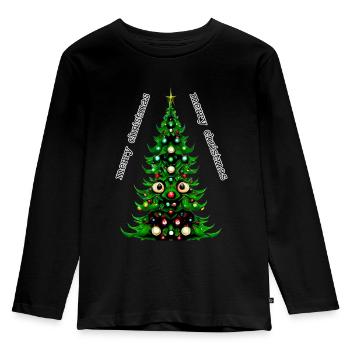 merry christmas - Kids' Premium Longsleeve Shirt - black - Front - AI Model Kid Male (0cm)