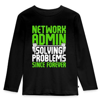 Network administrator - Kids' Premium Longsleeve Shirt - black - Front - AI Model Kid Male (0cm)