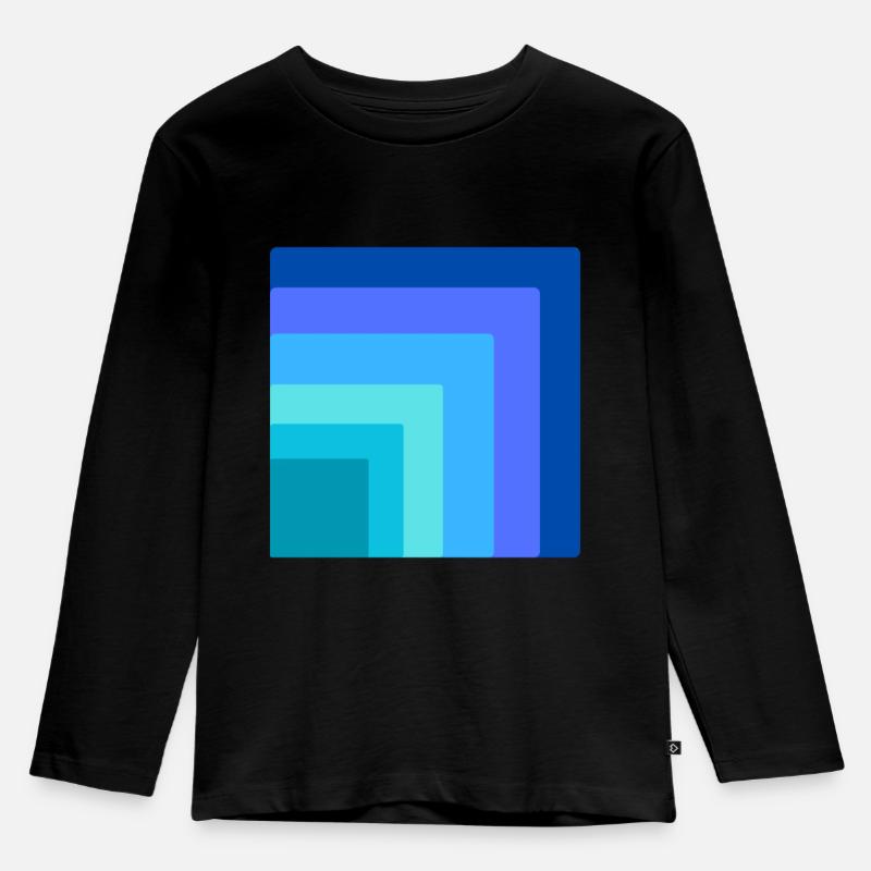 Quadrate innerhalb eines Quadrats - Kinder Premium Bio Langarmshirt - Schwarz