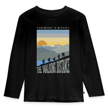 Anywhere is within the walking distance - Kids' Premium Longsleeve Shirt - black - Front - AI Model Kid Male (0cm)