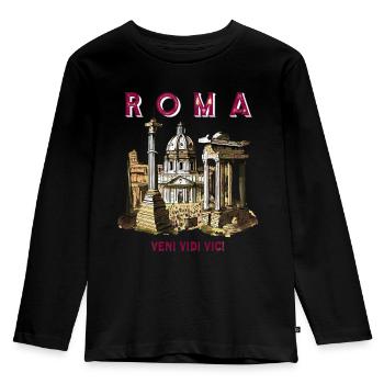 ROMA VENI VIDI VICI - Kids' Premium Longsleeve Shirt - black - Front - AI Model Kid Male (0cm)