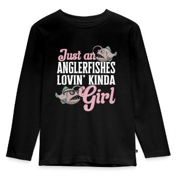 Frogfish Deep Sea Angler Angler Fish - Kids' Premium Longsleeve Shirt - black - Front - AI Model Kid Male (0cm)