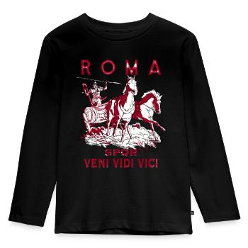 ROMA CHARIOT SPQR VENI VIDI VICI - Kids' Premium Longsleeve Shirt - black - Front - AI Model Kid Male (0cm)