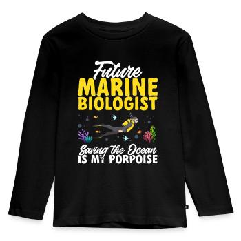Marine Biology Ocean Marine Biologist - Kids' Premium Longsleeve Shirt - black - Front - AI Model Kid Male (0cm)