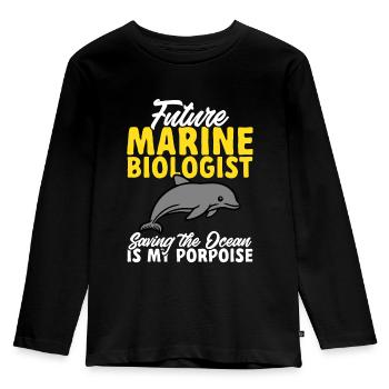Marine Biology Ocean Marine Biologist - Kids' Premium Longsleeve Shirt - black - Front - AI Model Kid Male (0cm)
