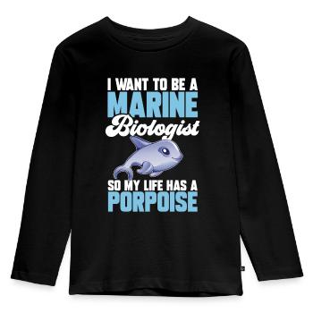 Marine Biology Ocean Marine Biologist - Kids' Premium Longsleeve Shirt - black - Front - AI Model Kid Male (0cm)