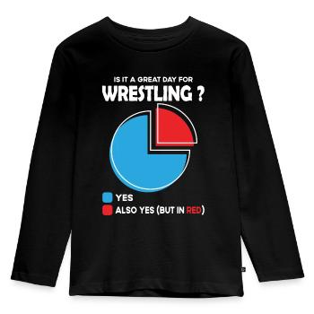 Est-ce un grand jour pour la lutte ? - T-shirt manches longues Premium Enfant - noir - Devant - AI Model Kid Male (0cm)