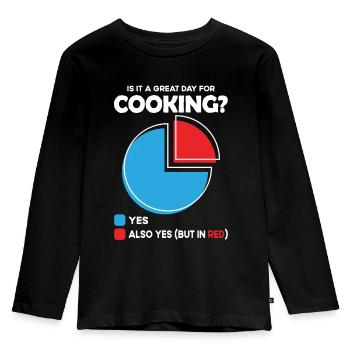 Is it a great Day for cooking - Kids' Premium Longsleeve Shirt - black - Front - AI Model Kid Male (0cm)
